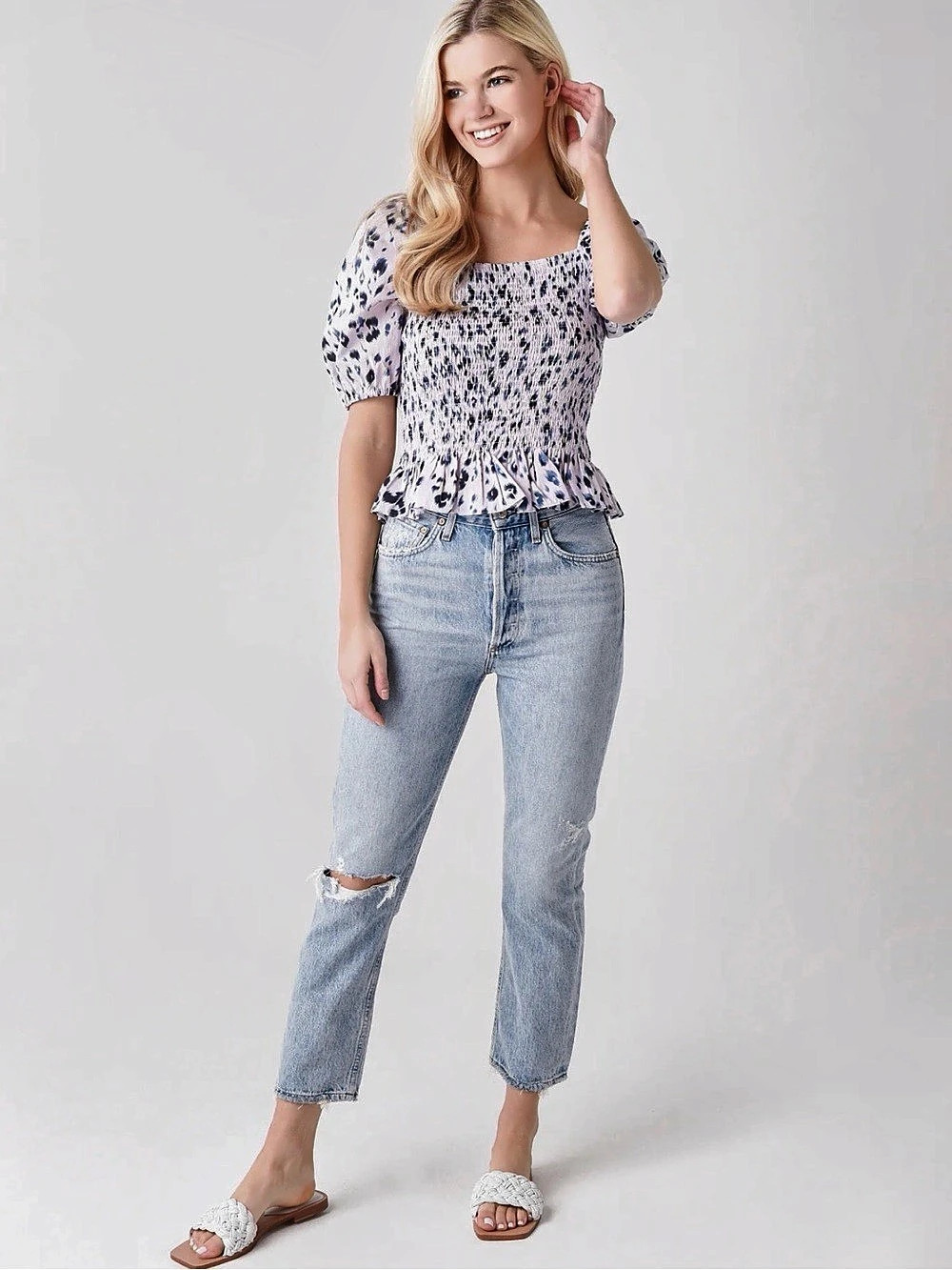 Agolde Riley High Rise Straight Crop High Rise Straight Leg Jean